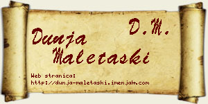 Dunja Maletaški vizit kartica